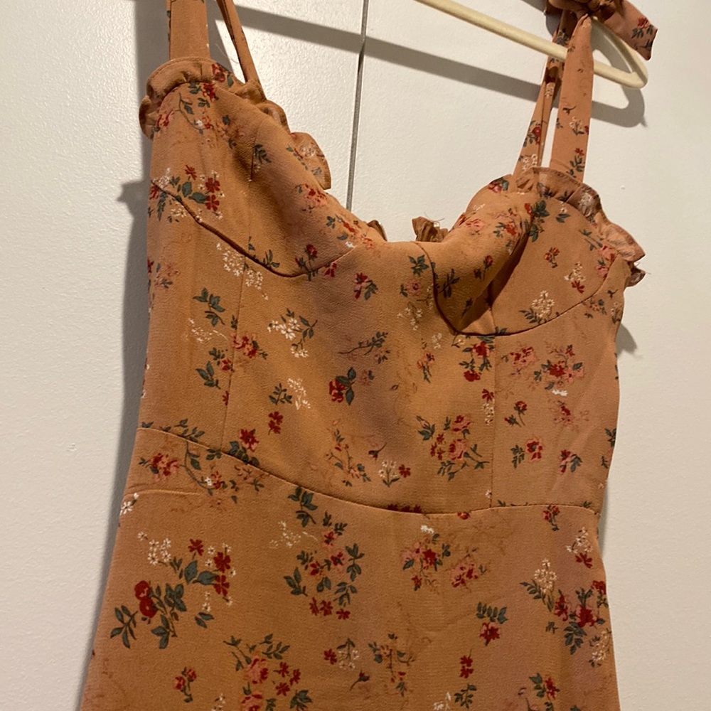 Sweetheart Floral Midrise Tie Strap Dress